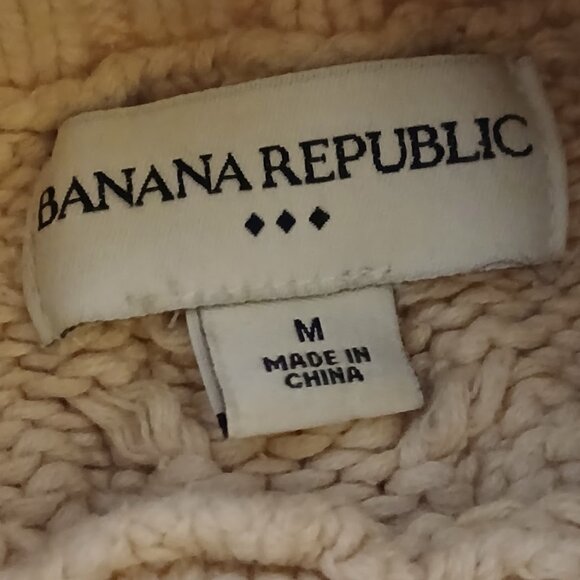 Men's Banana Republic Cotton Cable-knit Turtleneck Sweater- size M - Picture 4 of 4